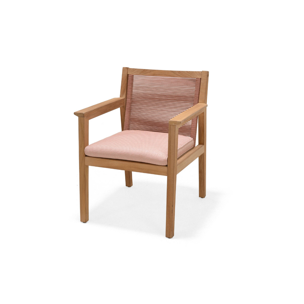 Agate Teak and Rope Armchair ‚Äì Terracotta