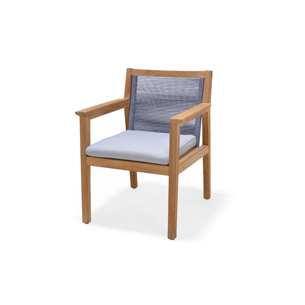 Agate Teak and Rope Armchair ‚Äì Blue