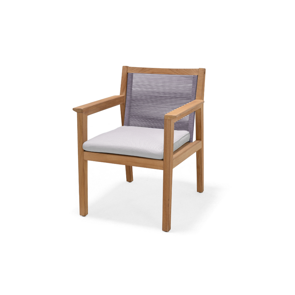 Agate Teak and Rope Armchair ‚Äì Taupe