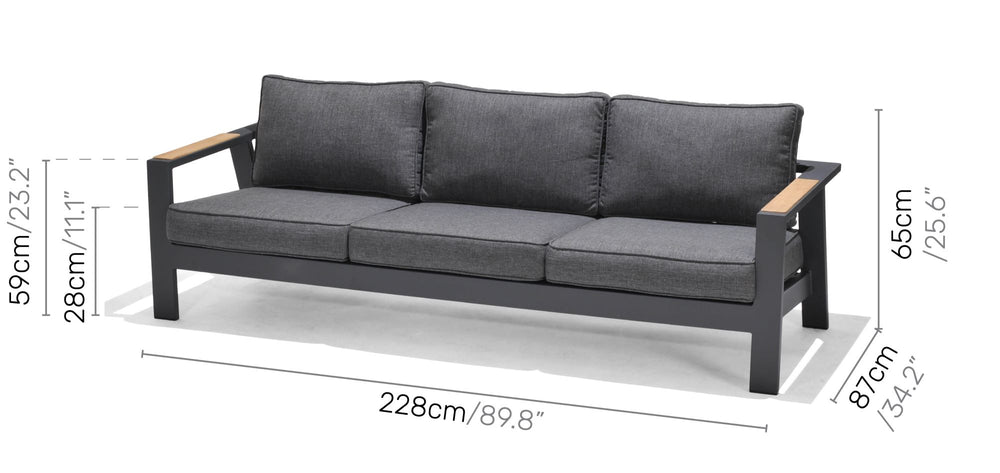 
                      
                        Palau 3 Seater Teak and Aluminum Sofa
                      
                    