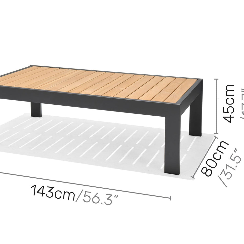 
                      
                        Palau Rectangular Teak and Aluminum Coffee Table
                      
                    