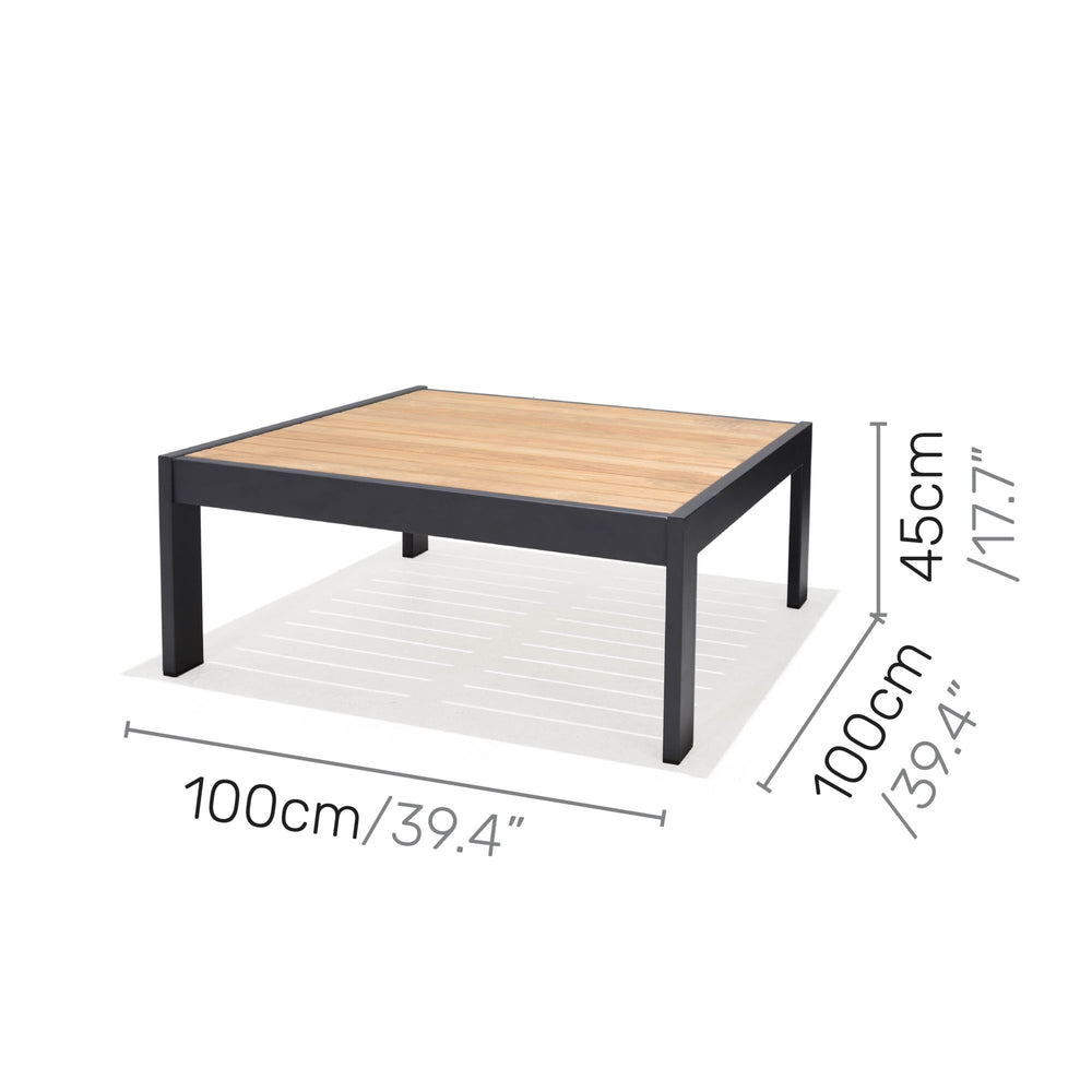 
                      
                        Palau Teak and Aluminum Square Coffee Table
                      
                    