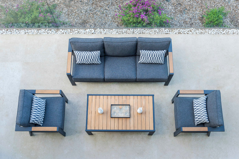 
                      
                        Palau Rectangular Teak and Aluminum Coffee Table
                      
                    