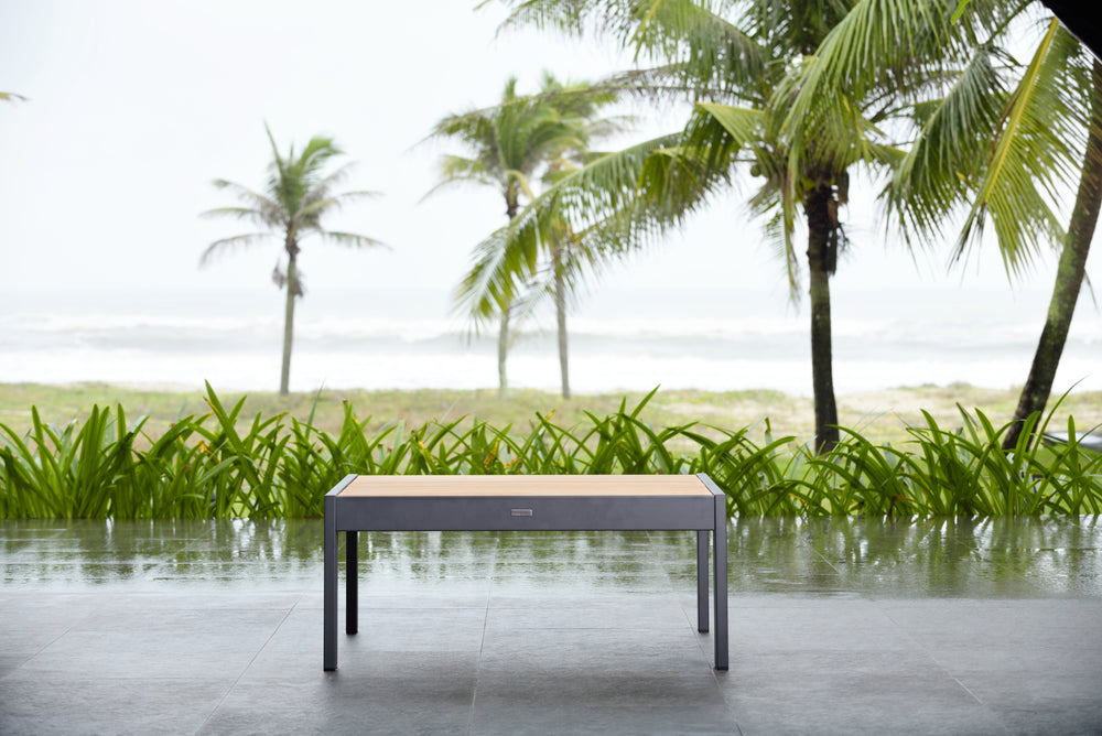 Palau Teak and Aluminum Square Coffee Table