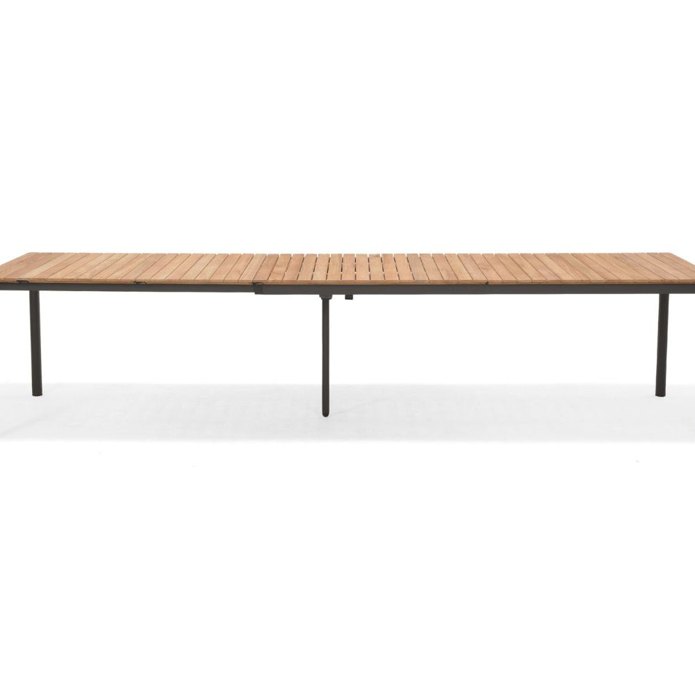 
                      
                        Topaz Dark Teak and Aluminum Rectangular Extendable Table
                      
                    