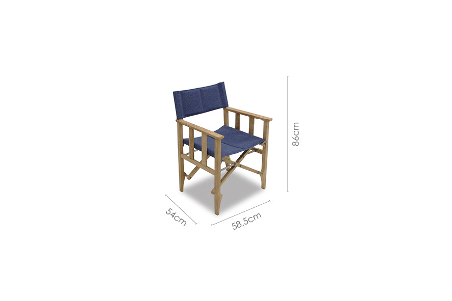 
                      
                        Zircon Teak Director Chair – Blue Horizon - 1 Piece
                      
                    