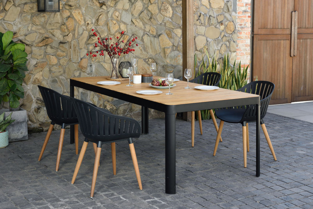 Portals Dark 4 Seater Carver Rectangular Dining set