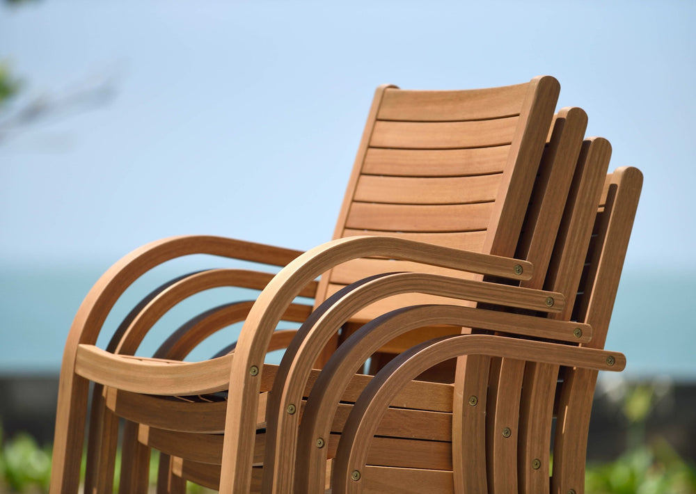 Catalina Stacking Wood Armchair - 4 Piece