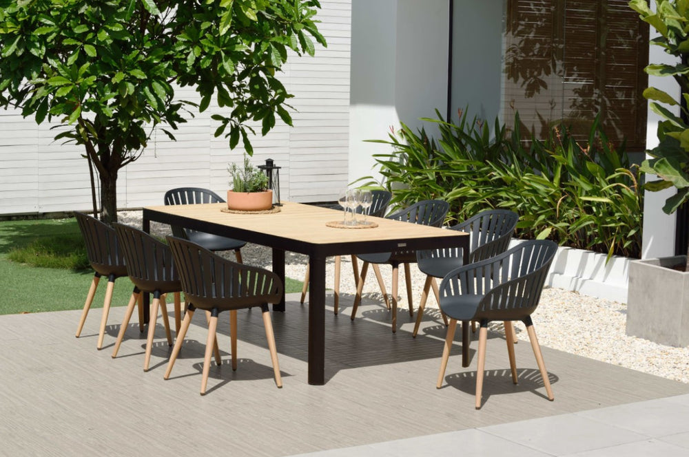 Portals Dark 9 Piece Carver Rectangular Dining Set