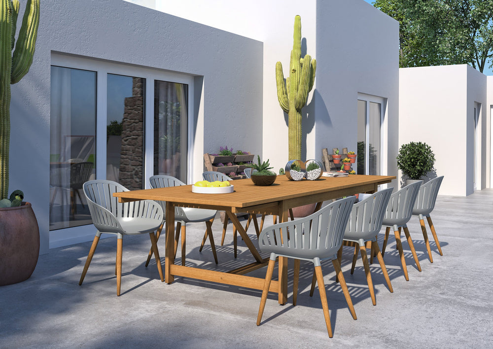 Leyland Table and Nassau Grey Armchairs Dining Set